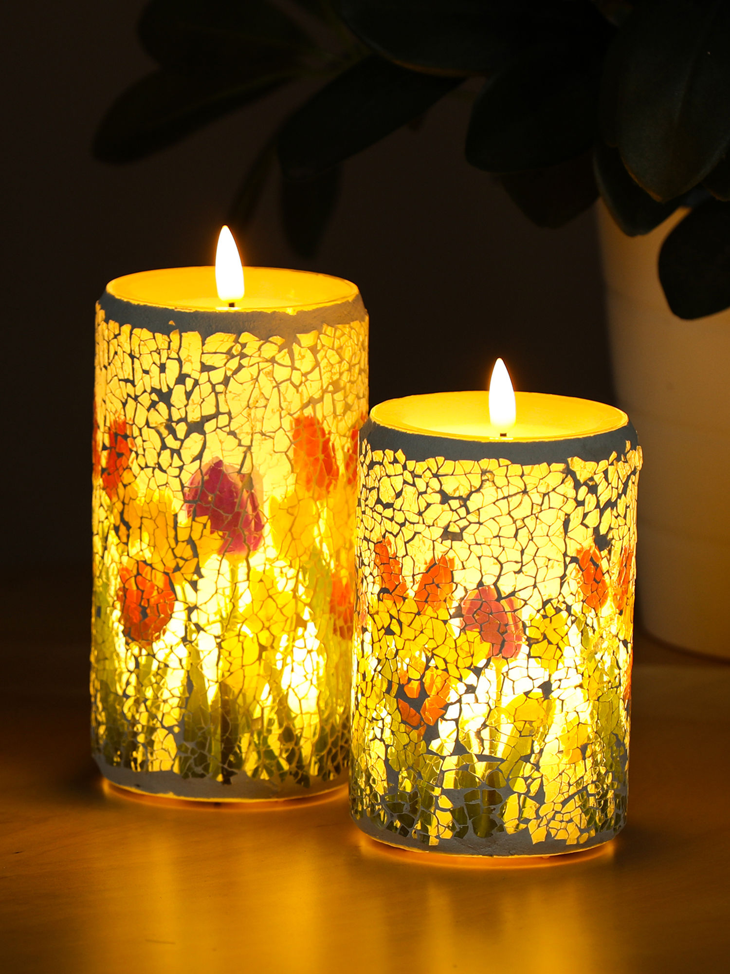 LED-Kerze Mosaik, 2er-Set - Belles Décorations - Marken