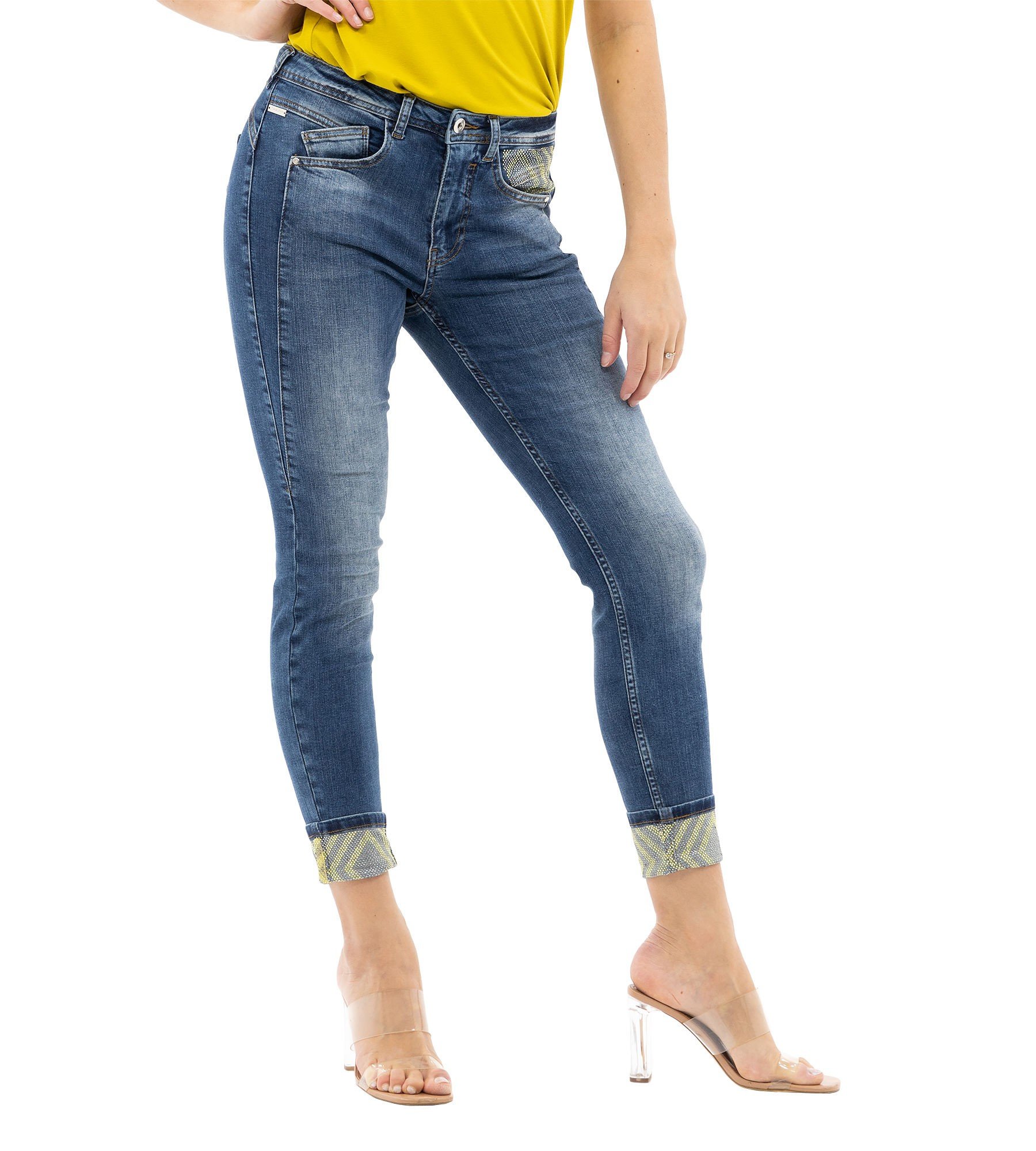 Jeans mit Kristallbesatz - Outlet Mode - Sarah Kern - Marken