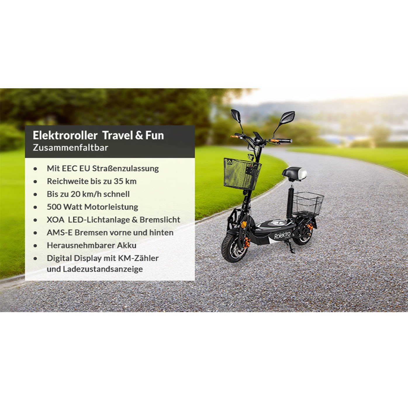 E-Roller 20 Travel & Fun - Elektro Roller - Mobilität der Zukunft - Marken