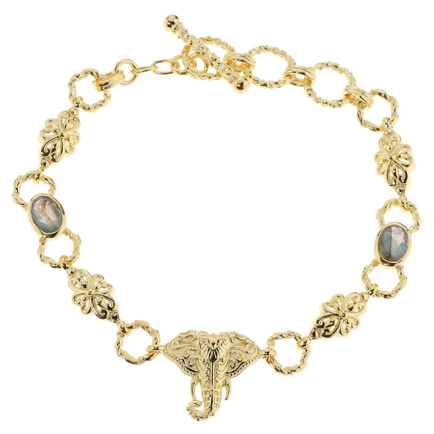 Elefanten-Armband, Labradorit, Silber 925 verg. - Kala Ratna - Marken