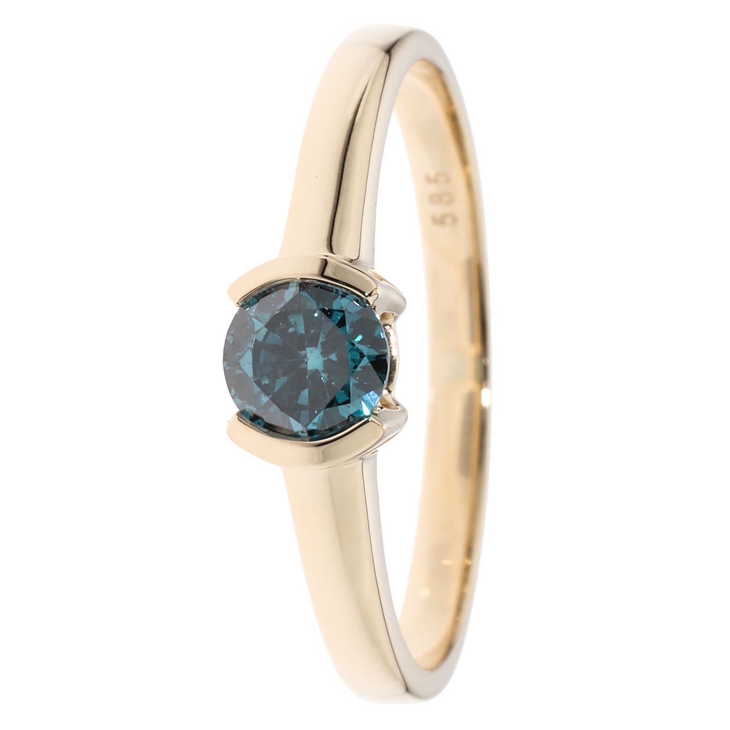Solitär-Ring, Blauer Brillant, Zertifikat, Gold 585 - Ringe -  Edelsteinzauber - Schmuck - Christian Materne - Marken