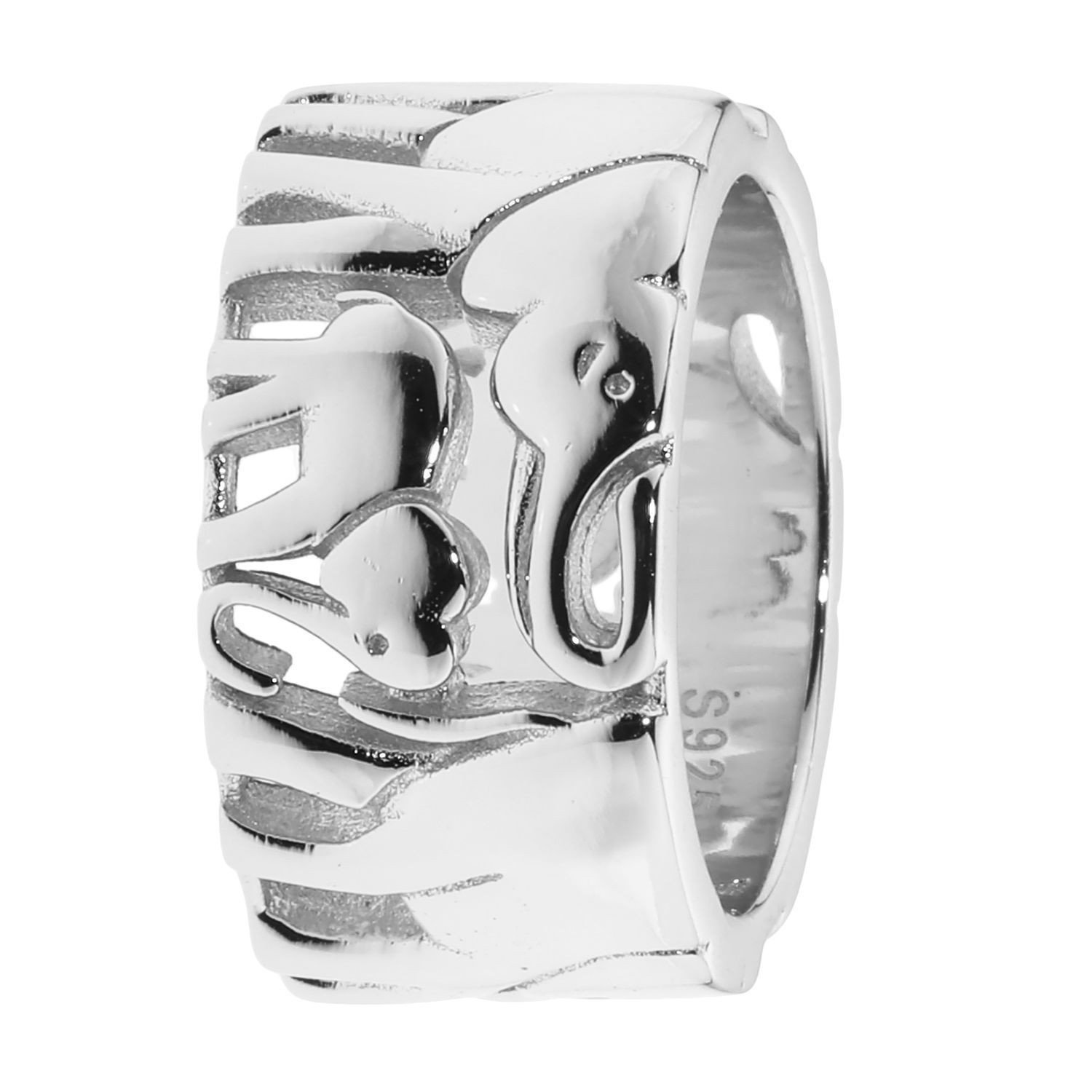Band-Ring "Elephant Family", Relief-Struktur, Silber 925 - Schmuck - atinka  - Marken