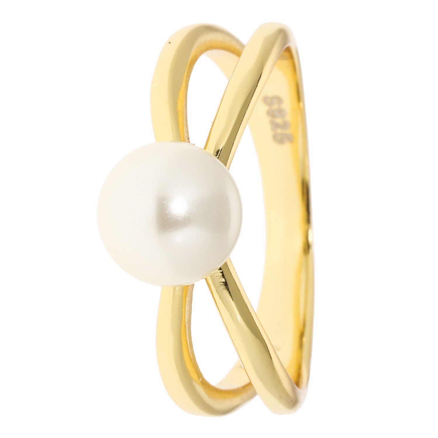 Croisé-Ring, Muschelkernperle, Ø 8 mm, Silber 925 - Ringe - Just Pearls -  Schmuck - Christian Materne - Marken