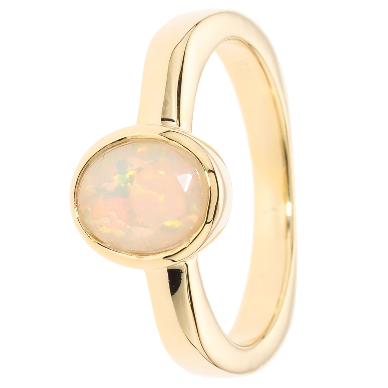 Solitär-Ring, Afrikanischer Opal, Silber 925 vergoldet - Ringe -  Edelsteinzauber - Schmuck - Christian Materne - Marken