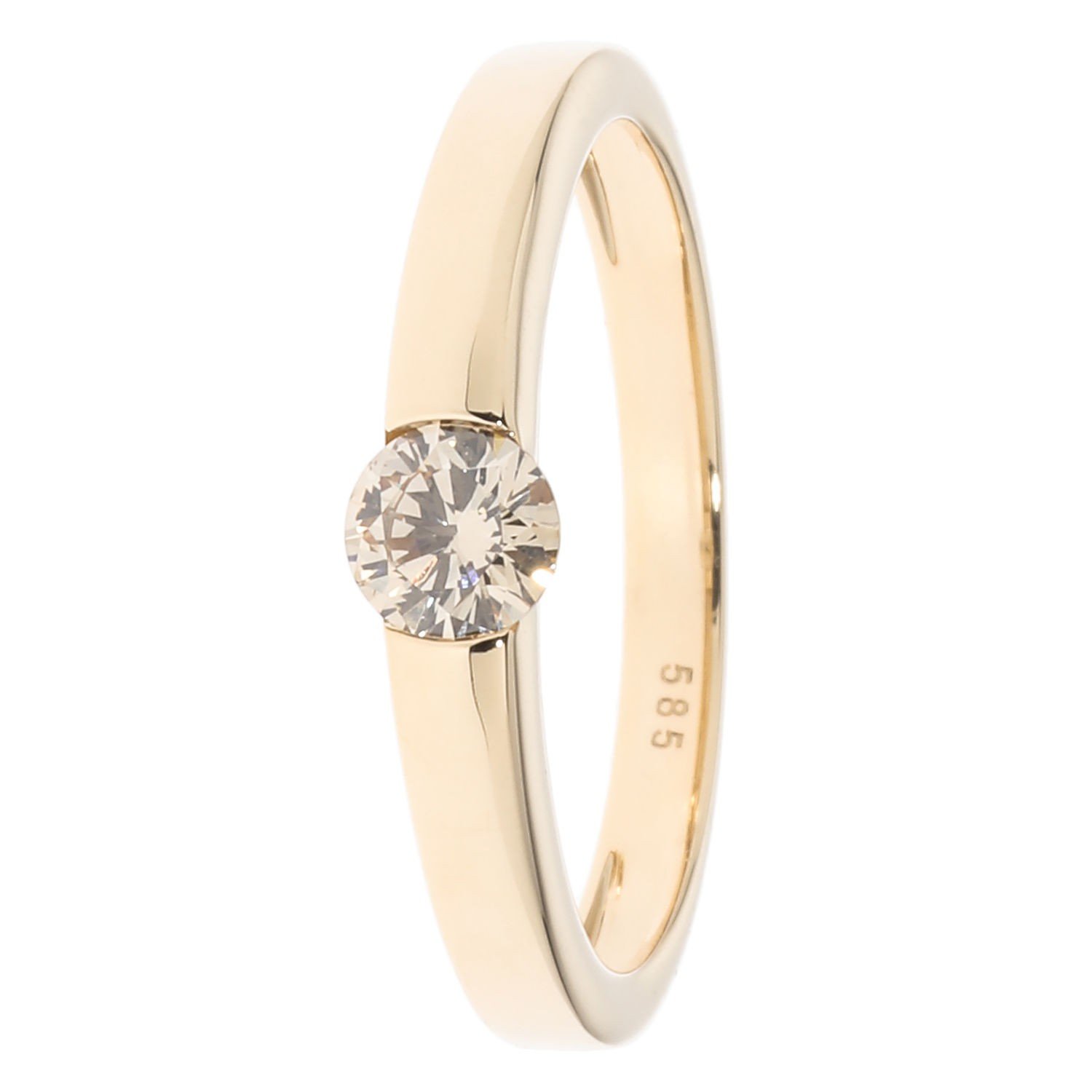 Brillant-Ring, Spannring-Optik, Gold 585 poliert, 0,50 ct. - Diamantwelten  - Schmuck - Sascha Heyna - Marken