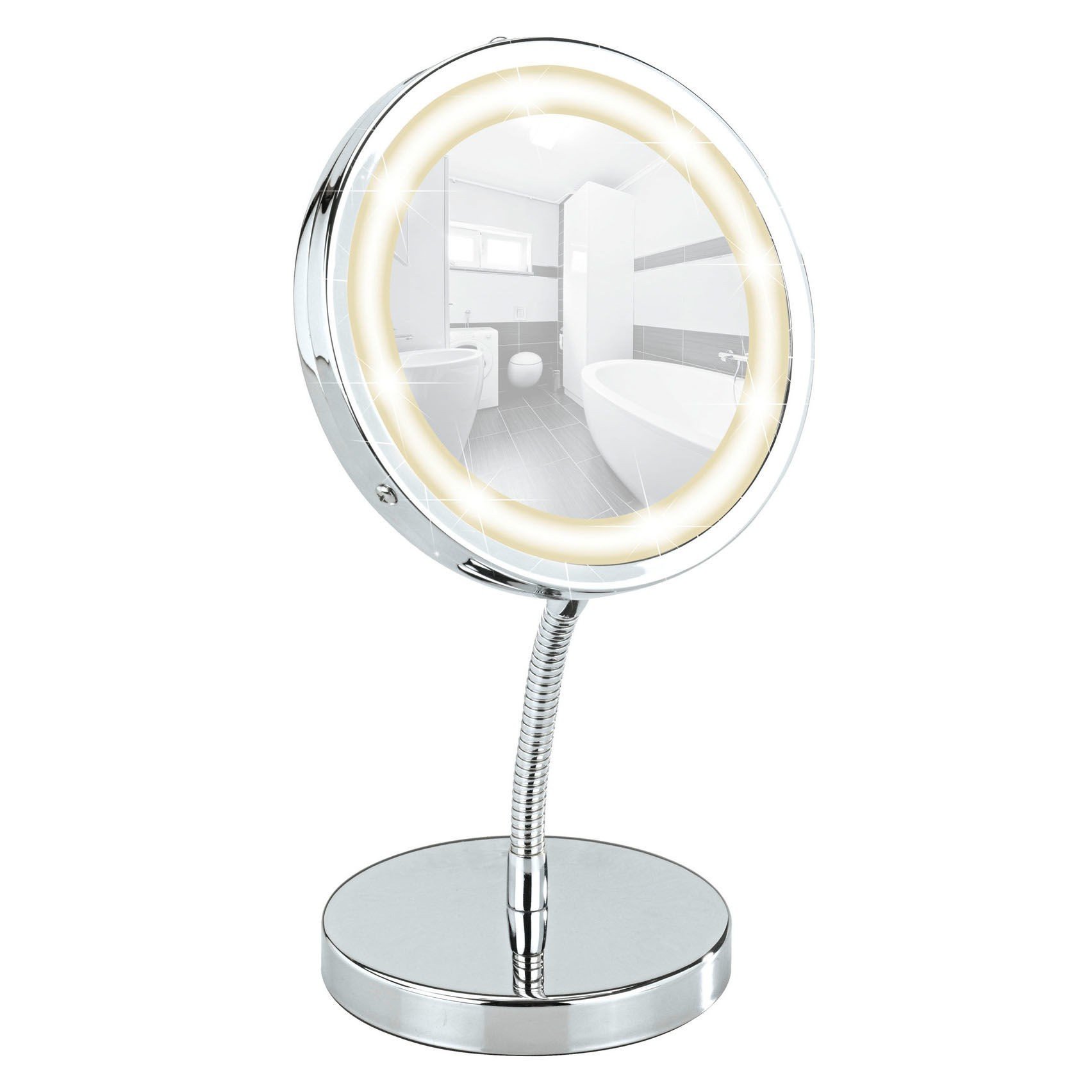 LED Kosmetikspiegel Brolo, Standspiegel, 3-fach Vergrößerung - Badwelt -  WENKO - Marken